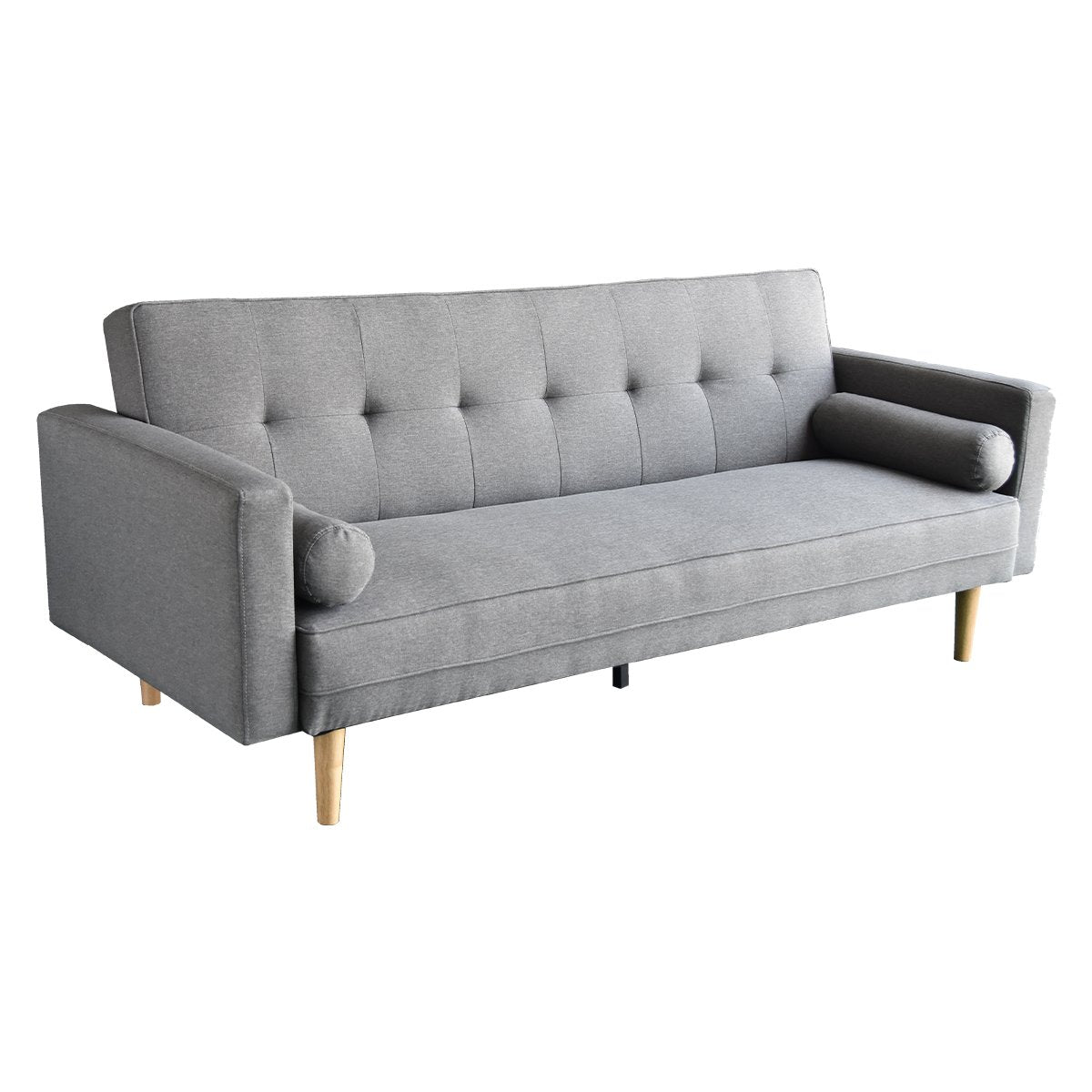 Sarantino Madison Sofa Bed Lounge Couch Futon Furniture Home Light Grey Linen Suite