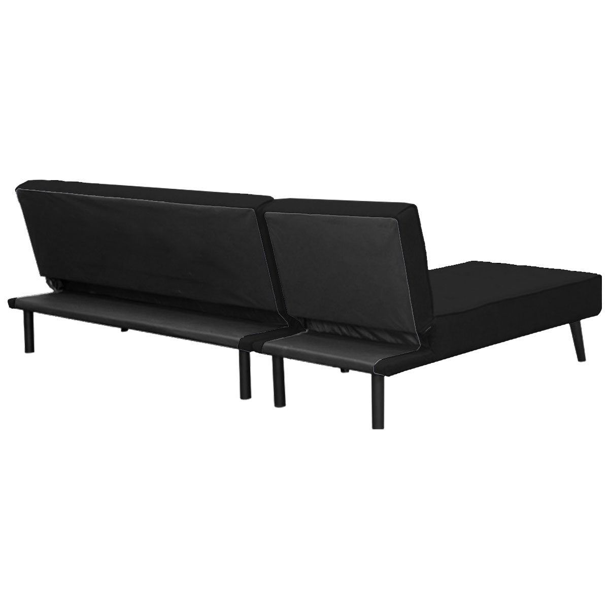 Sarantino 3-seater Corner Sofa Bed With Lounge Chaise Couch Furniture Black