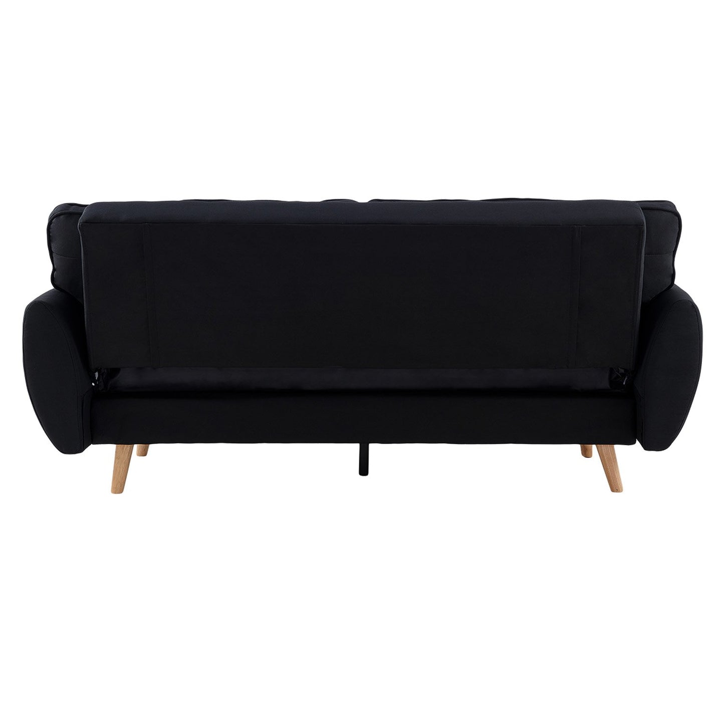 Sarantino 3 Seater Modular Linen Fabric Sofa Bed Couch Futon Suite - Black