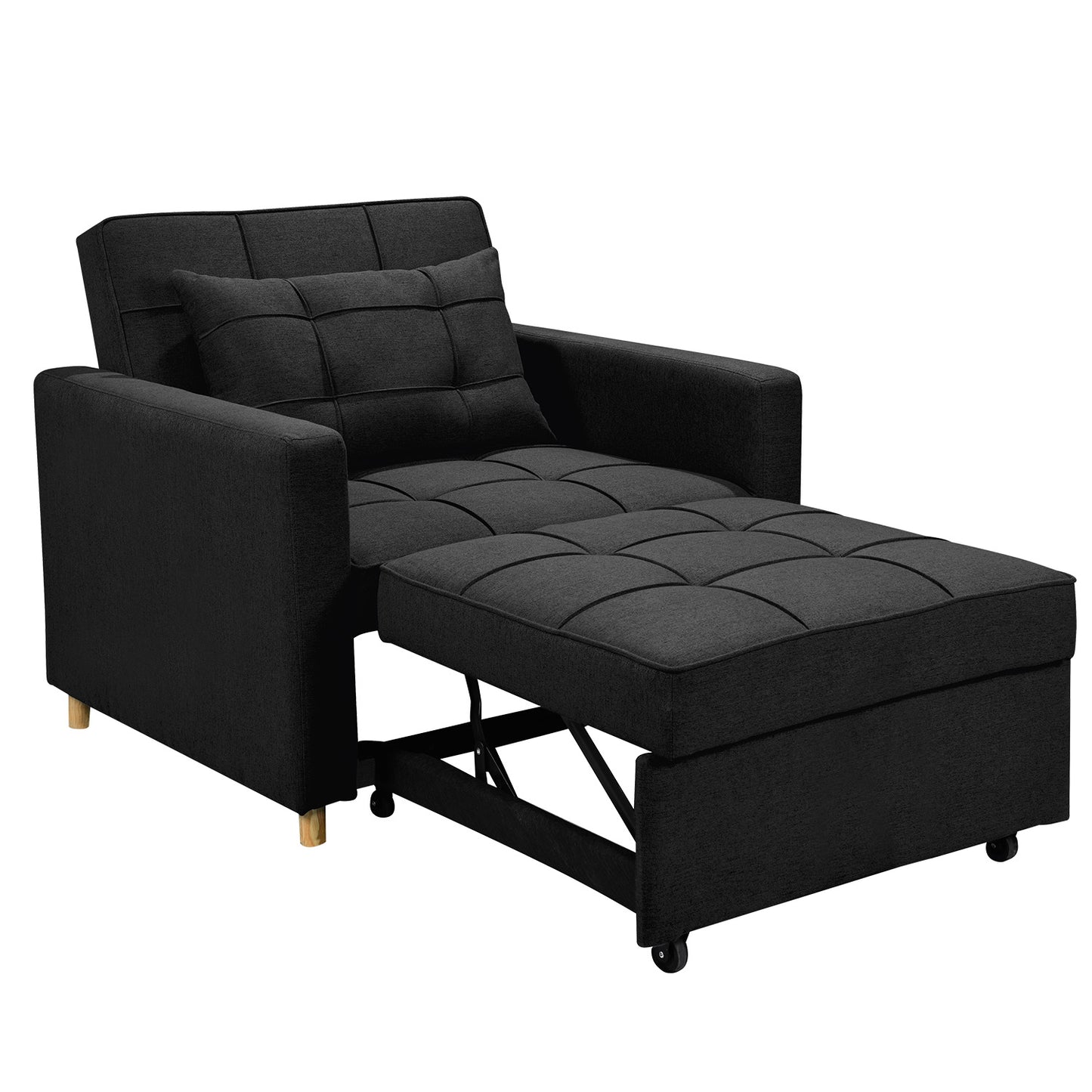 Sarantino Suri 3-in-1 Convertible Lounge Chair Bed - Black