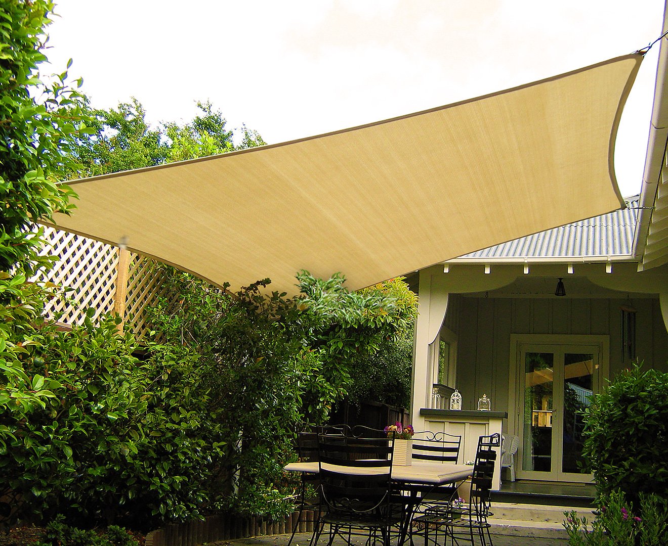 Wallaroo Rectangular Shade Sail: 8m x 5m - Sand