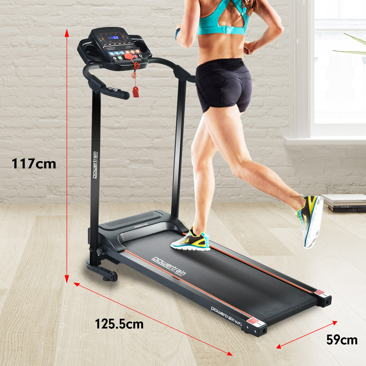 Powertrain V25 Foldable Treadmill Home Gym Cardio Walk Machine