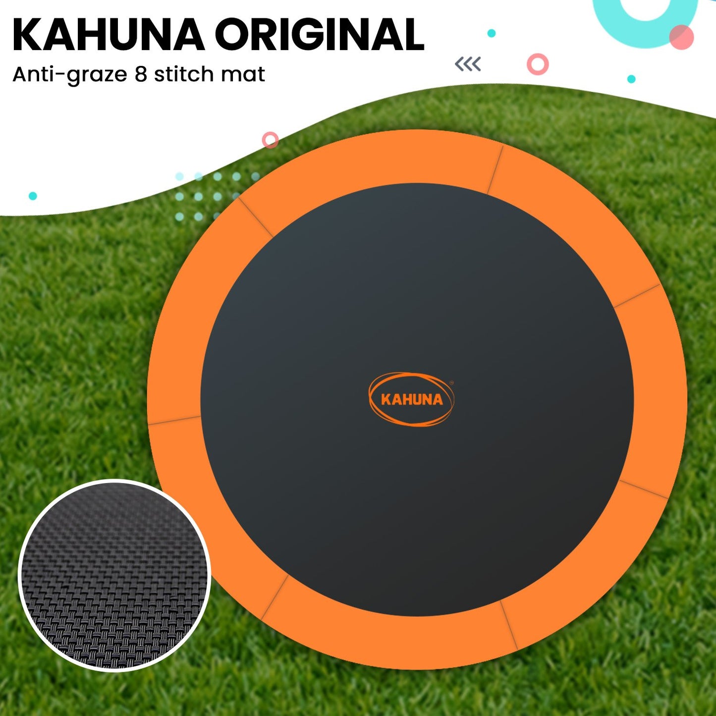 Kahuna 10ft Twister Springless Trampoline Safety Net Pad Mat Outdoor Orange