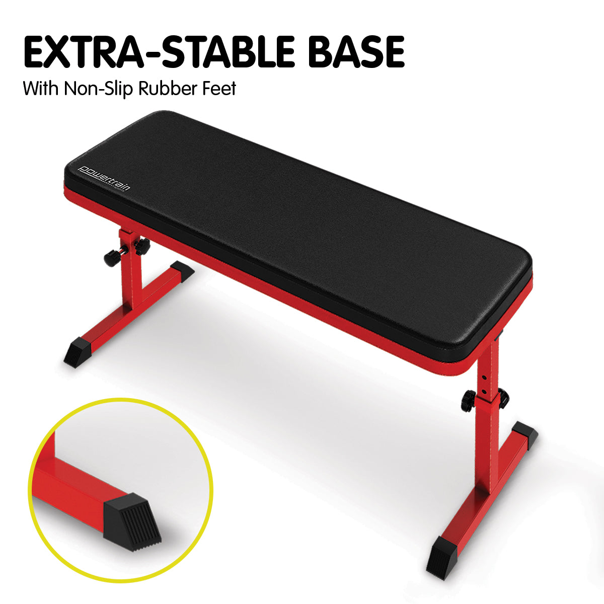 Powertrain Height-Adjustable Exercise Home Gym Flat Weight Bench