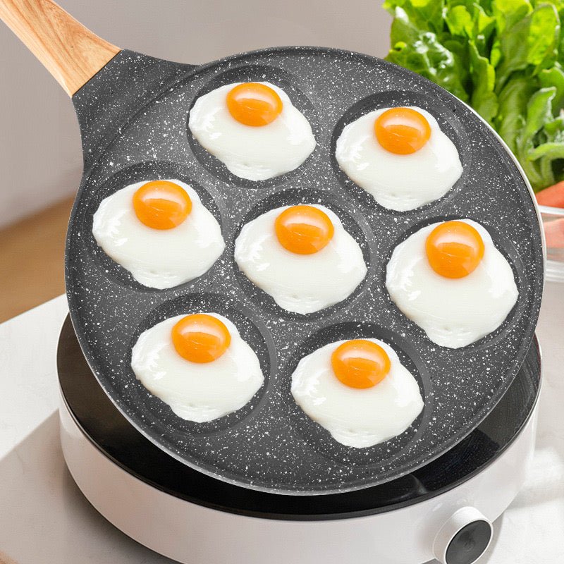 3 hole Frying Pot Pan Non-stick Egg Pancake Steak Hamburg Omelet Pan Tools AU