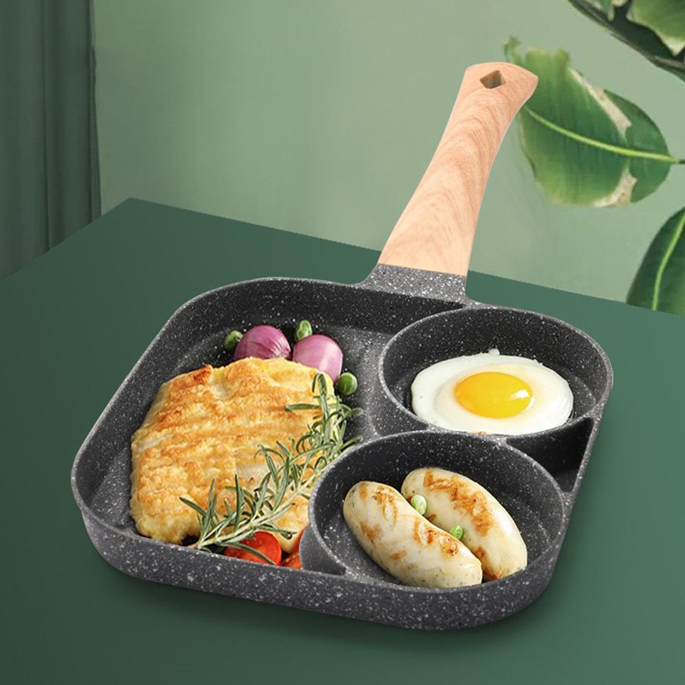 4 hole Frying Pot Pan Non-stick Egg Pancake Steak Hamburg Omelet Pan Tools AU