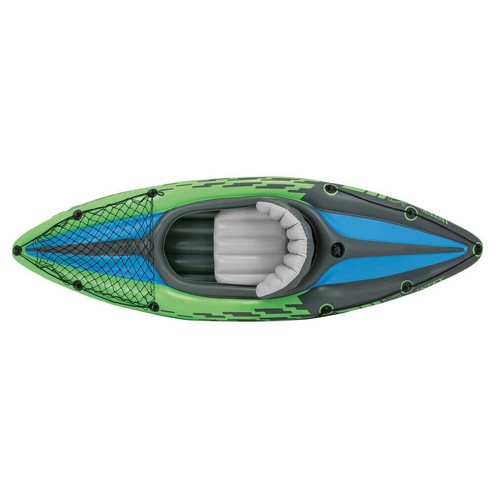 Intex Sports Challenger K1 Inflatable Kayak 1 Seat Floating Boat Oars River Lake 68305NP