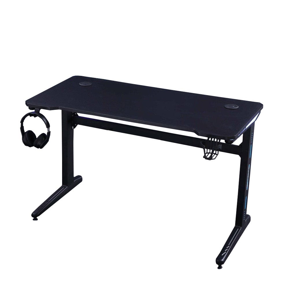 140cm Gaming Desk Desktop PC Computer Desks Desktop Racing Table Office Laptop Y-legs Black