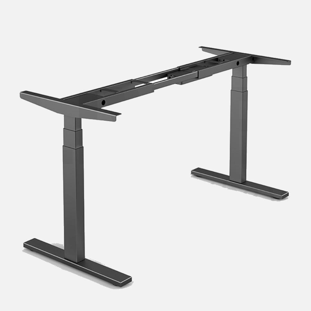 160cm Standing Desk Height Adjustable Sit Stand Motorised Black Dual Motors Frame White Top