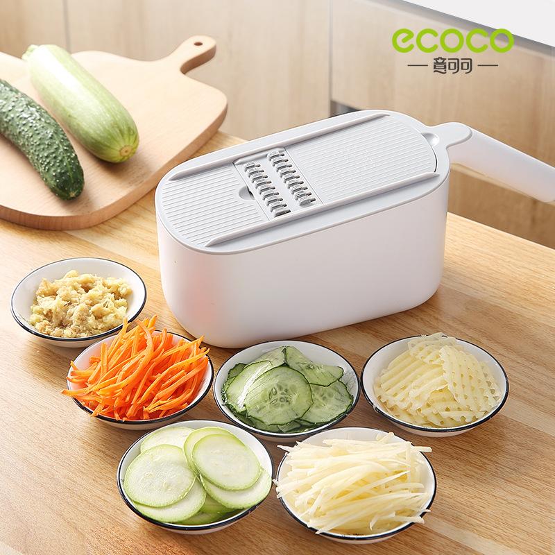 Ecoco Vegetable Chopper Spiralizer Vegetable Slicer Dicer Onion Food Cutter Home Use Grey