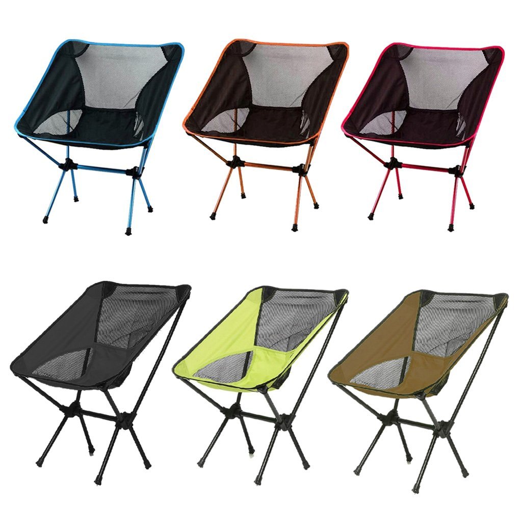 Ultralight Aluminum Alloy Folding Camping Camp Chair Outdoor Hiking Patio Backpacking Black