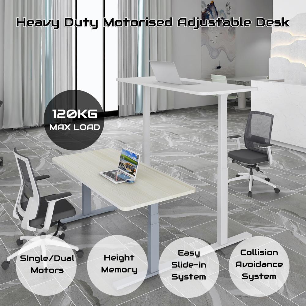 Standing Desk Height Adjustable Sit Stand Motorised Single Motor Frame Grey Only