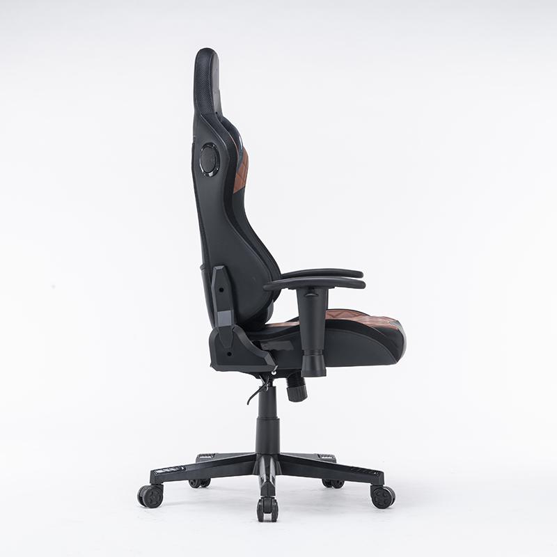 7 RGB Lights Bluetooth Speaker Gaming Chair Ergonomic Racing chair 165° Reclining Gaming Seat 4D Armrest Footrest Black