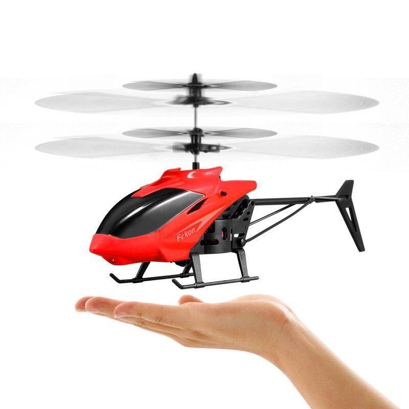 Mini RC Infrared Induction Helicopter Aircraft Drone Flashing Light Toys Christmas Gift Yellow