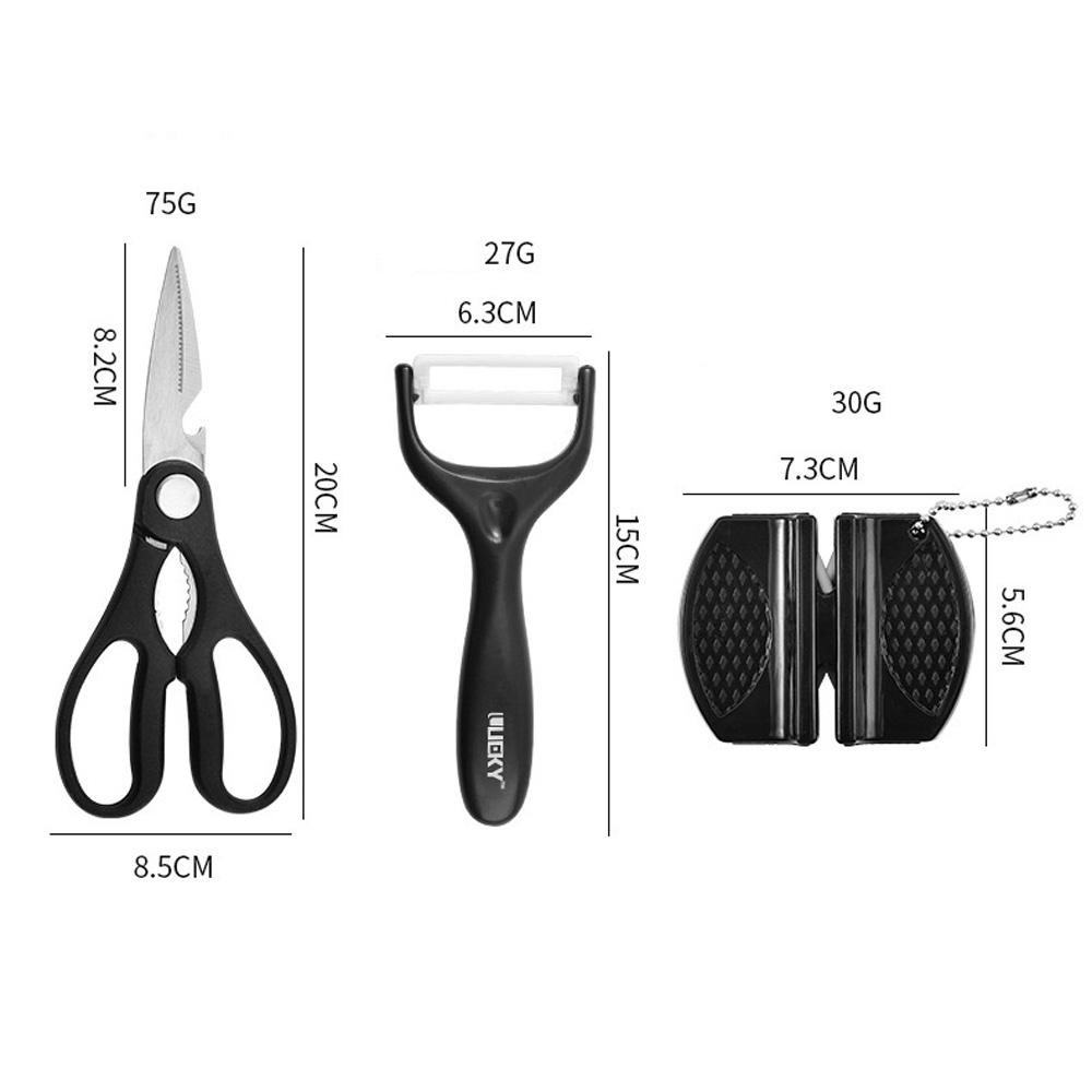 8 pieces Kitchen Knife Set Everich Chef Sharpener Knives Stainless Steel Nonstick Scissor Gift