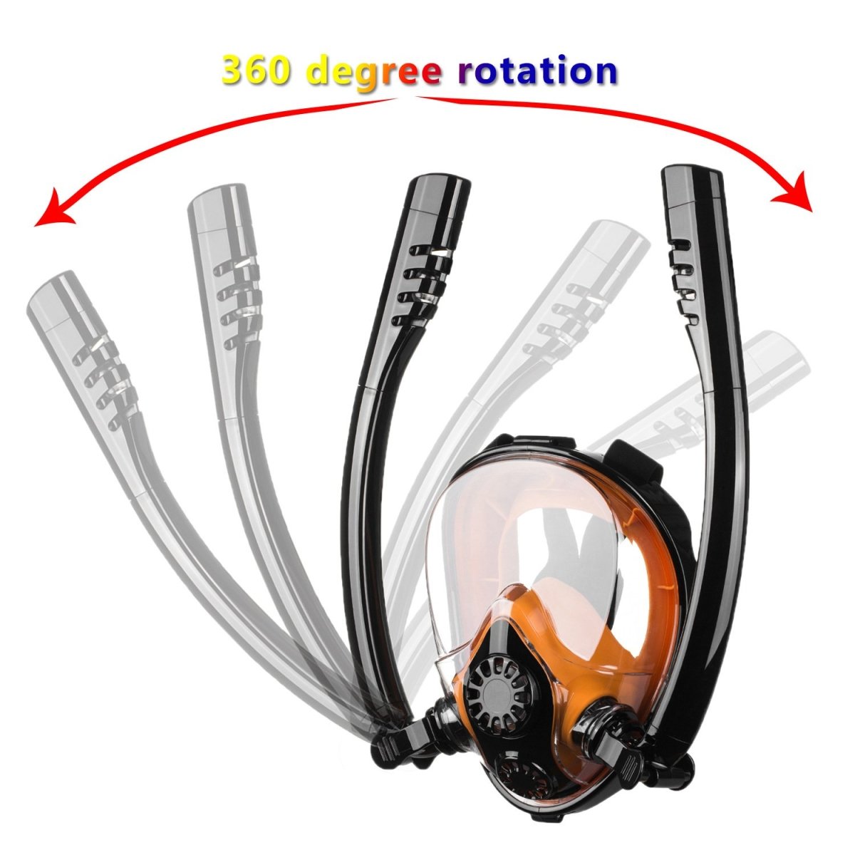 Snorkel Mask Full Face Diving Mask Snorkel Swim Goggles 180° View Anti Fog Large