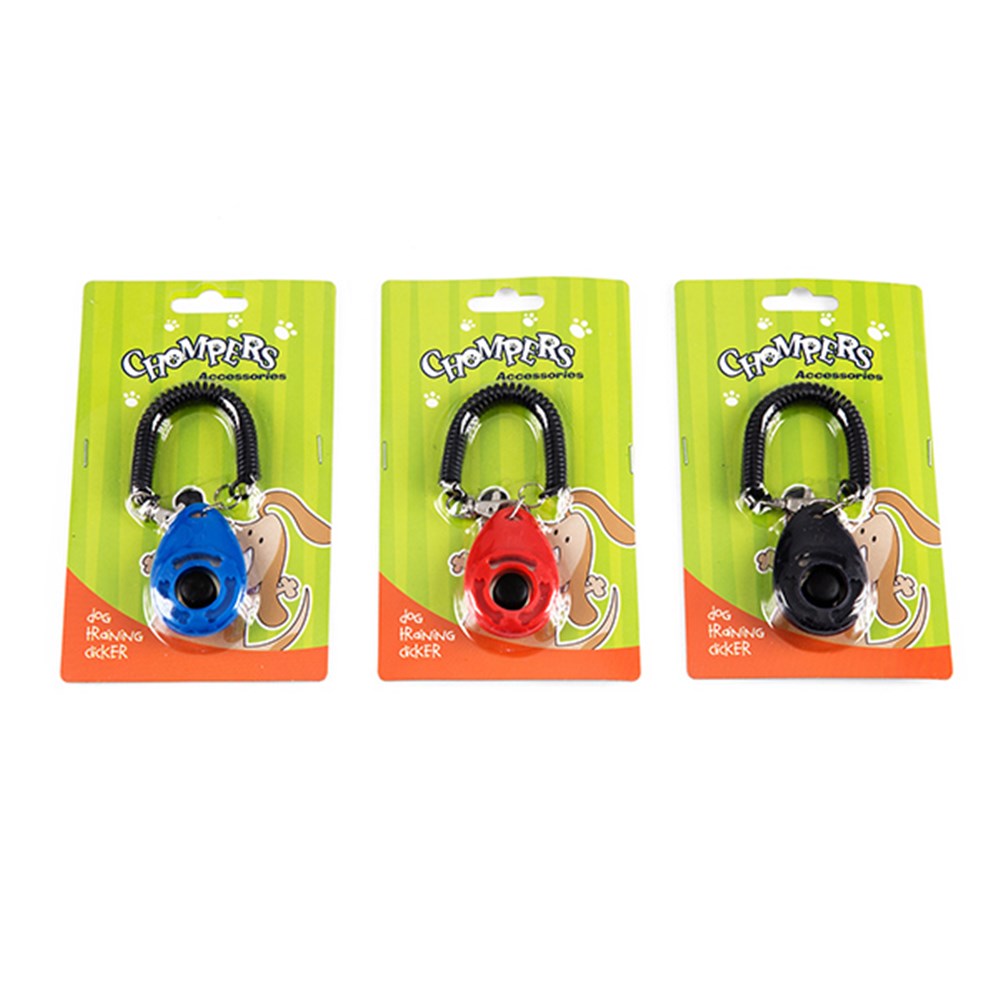 Chompers Dog Training Clicker with Wrist strap - 1 x Colour Randomly Selected