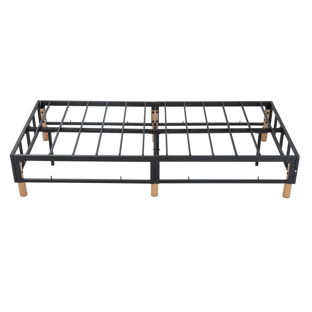 Metal Bed Frame Mattress Foundation Blue &#8211; King