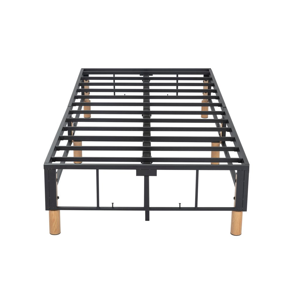 Metal Bed Frame Mattress Foundation Blue &#8211; Queen