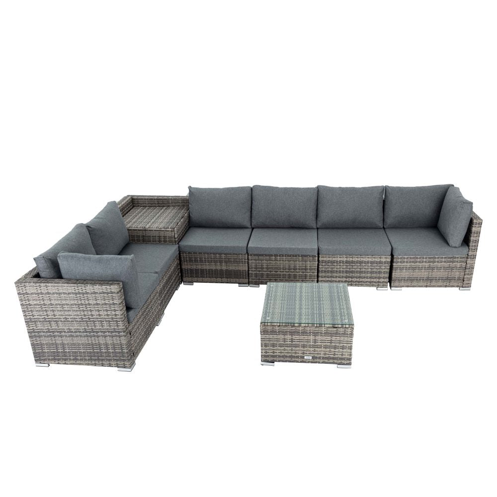 8PCS Outdoor Furniture Modular Lounge Sofa Lizard &#8211; Grey