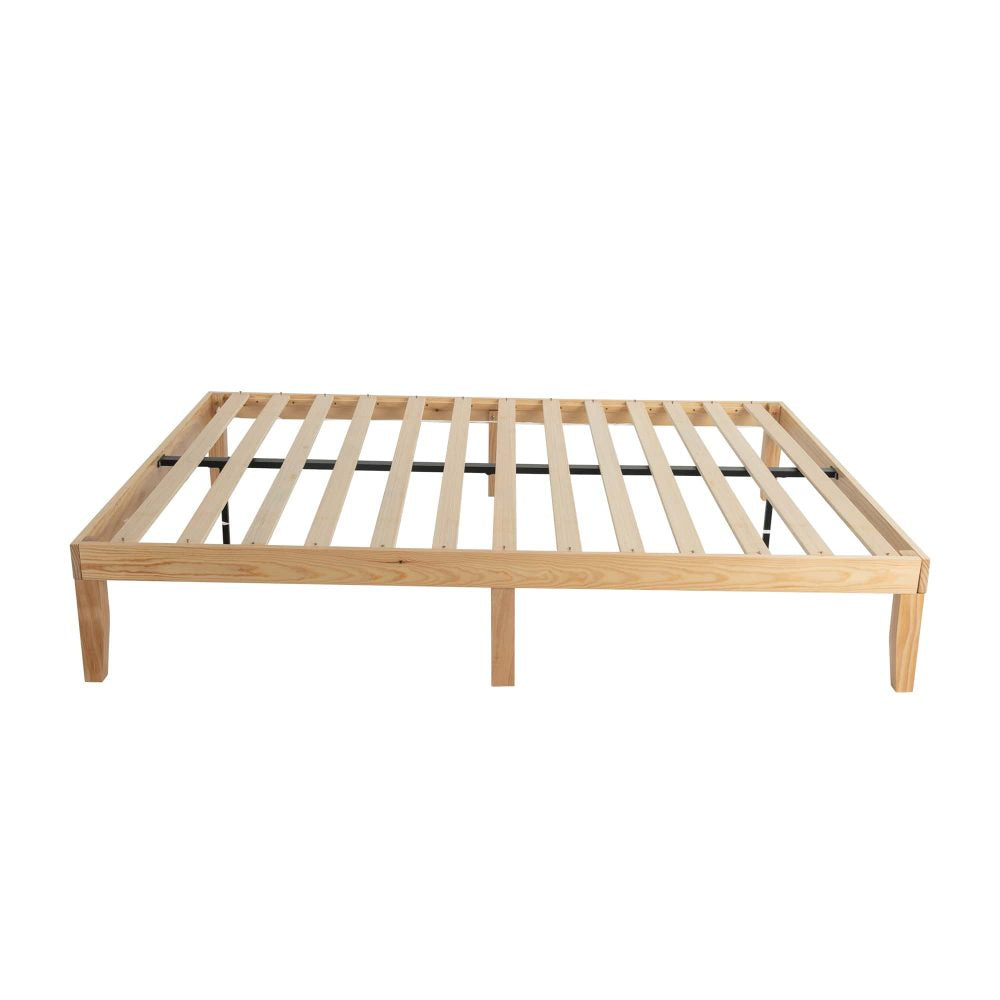 Warm Wooden Natural Bed Base Frame &#8211; King Single