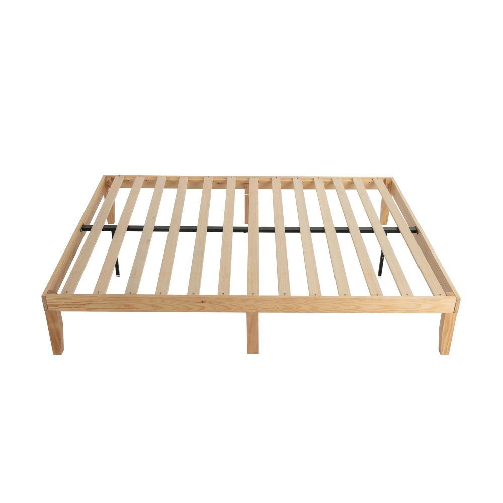 Warm Wooden Natural Bed Base Frame &#8211; King Single