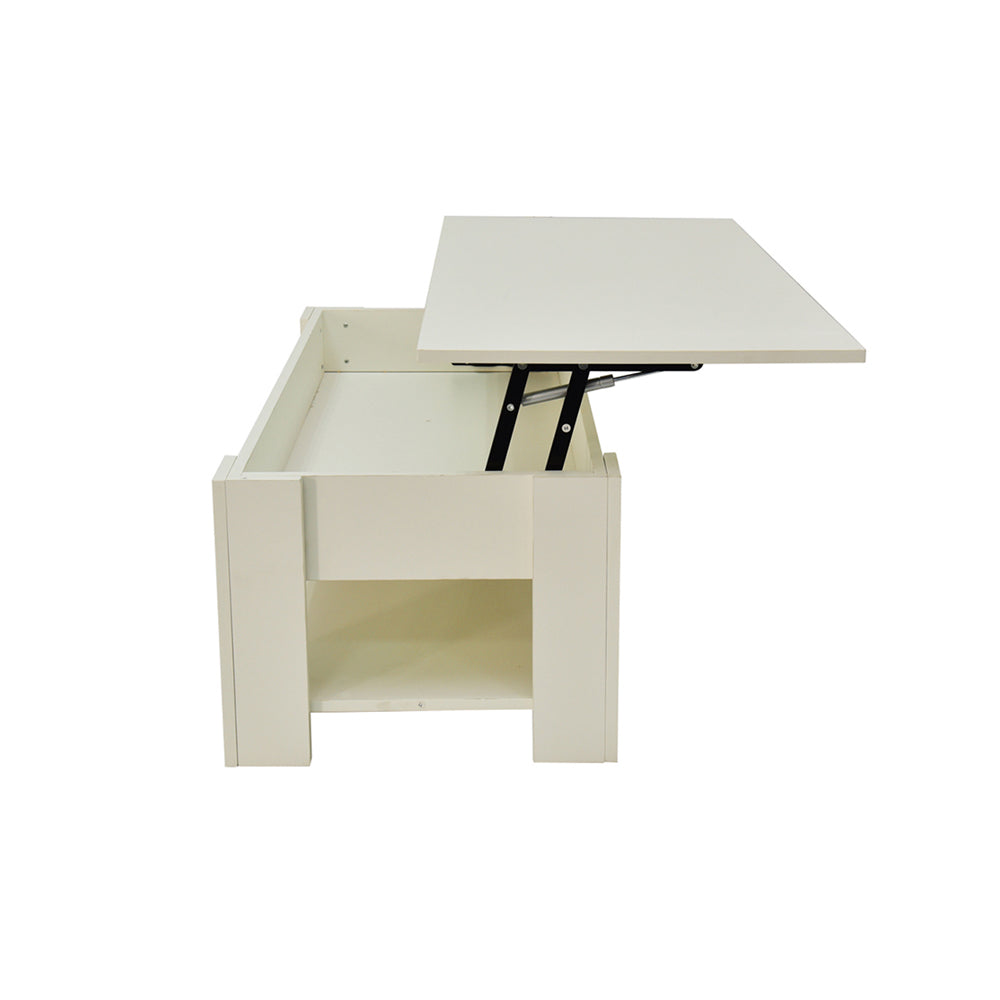 Lift Up Coffee Table with Storage &#8211; White