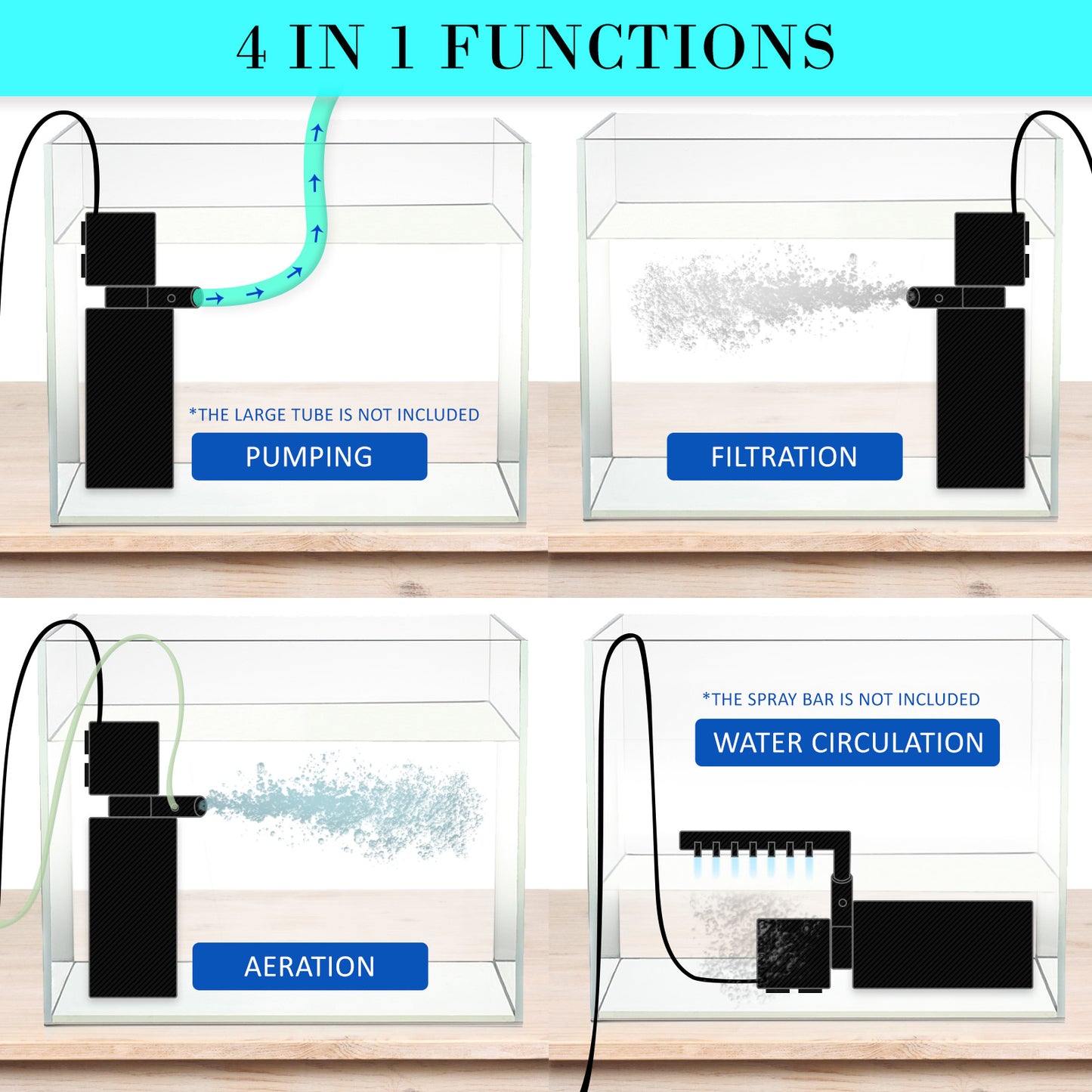 Dynamic Power Aquarium Submersible Filter 1600L/H 35W 2.5m Pond Pump