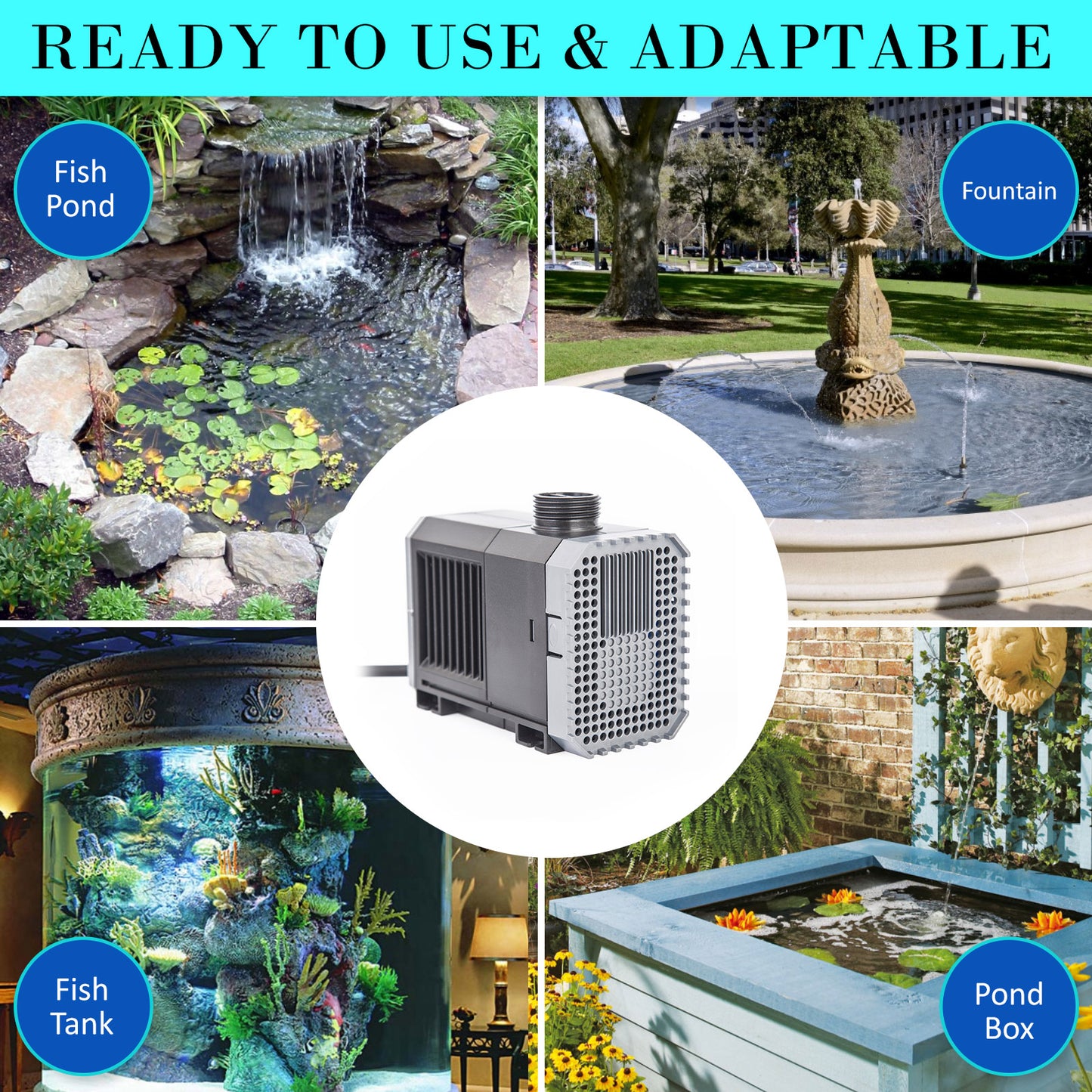 Dynamic Power Aquarium Submersible Water Pump 3000L/H 55W 3m Pond