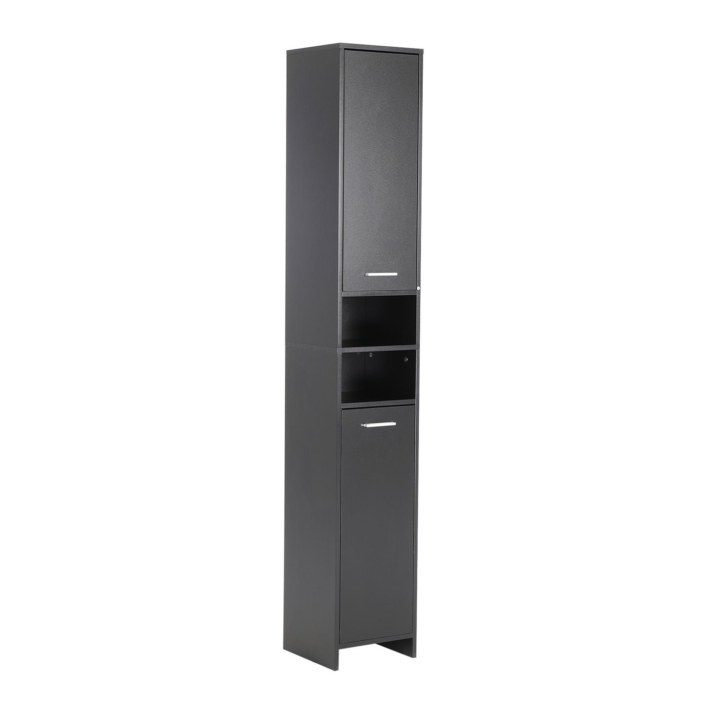 La Bella 185cm Black Bathroom Storage Cabinet Tall Slim