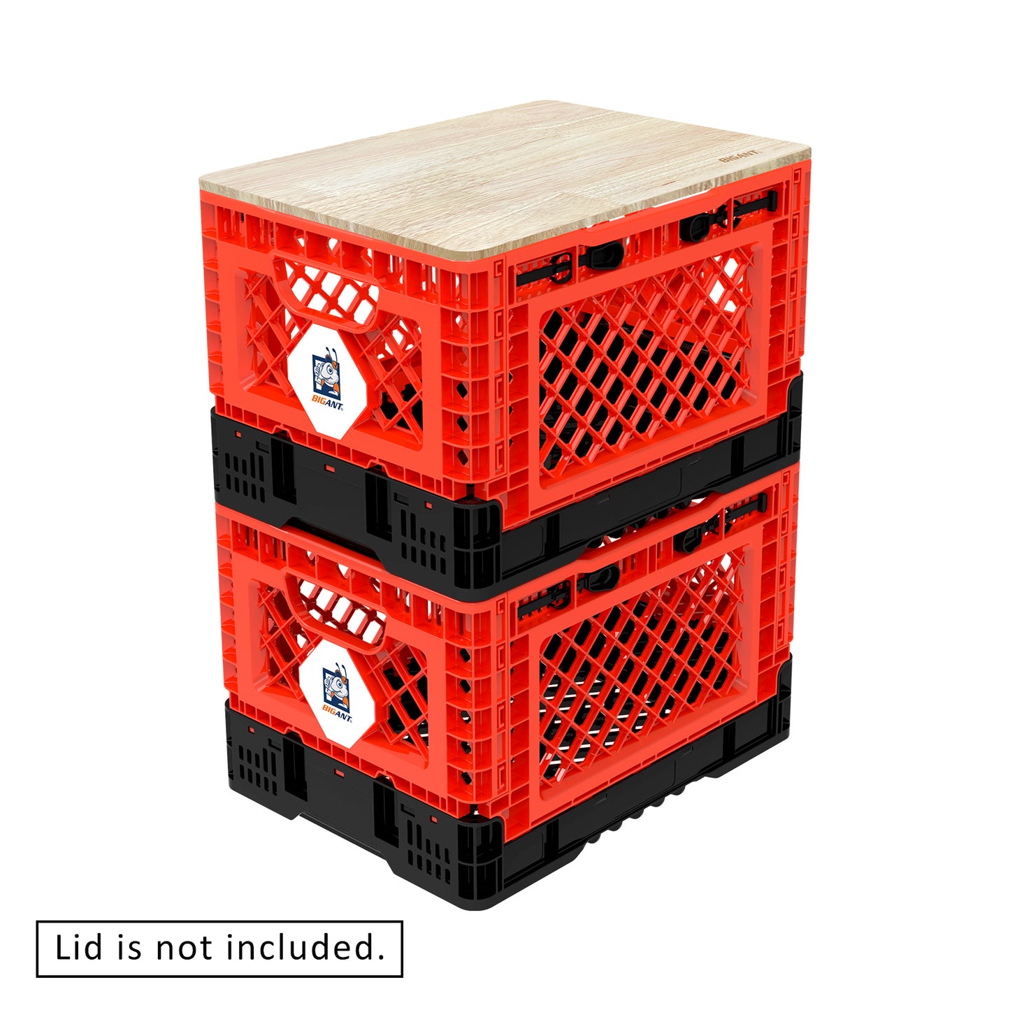 BigAnt Red Smart Foldable Stackable Crate 25L