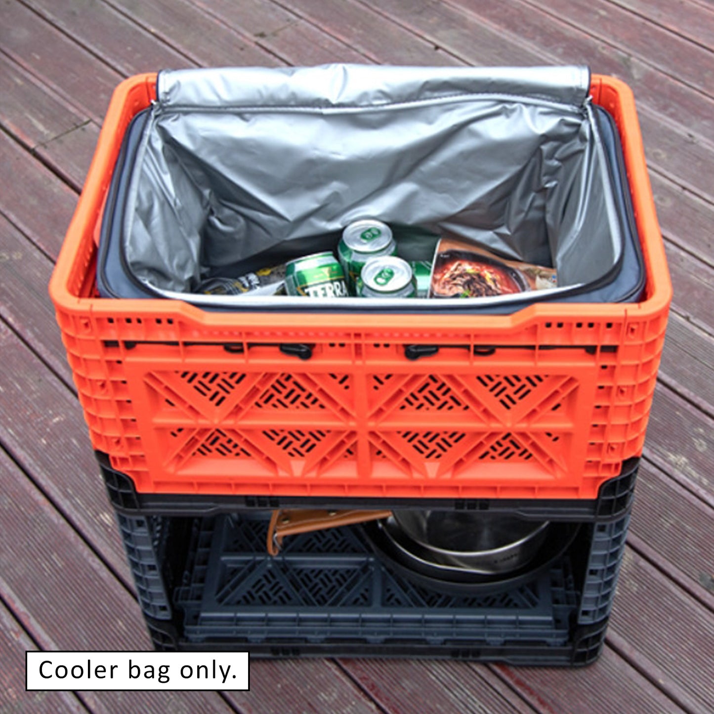 BigAnt Grey Cooler Bag for Smart Foldable Stackable Crate 48L