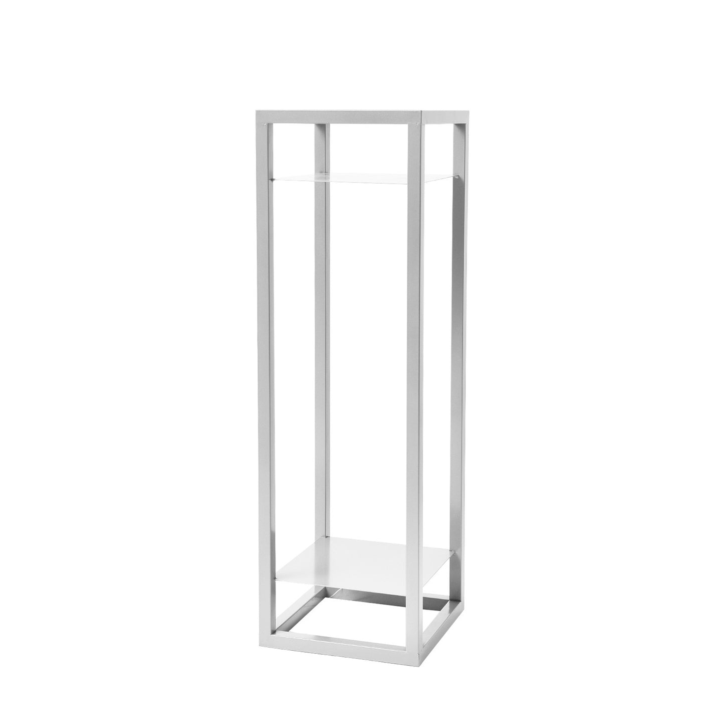 La Bella 82cm White Plant Stand Planter Shelf Rack 2 Tier Steel