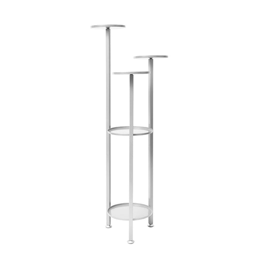 La Bella 100cm White Plant Stand Planter Shelf Rack 5 Tier Steel