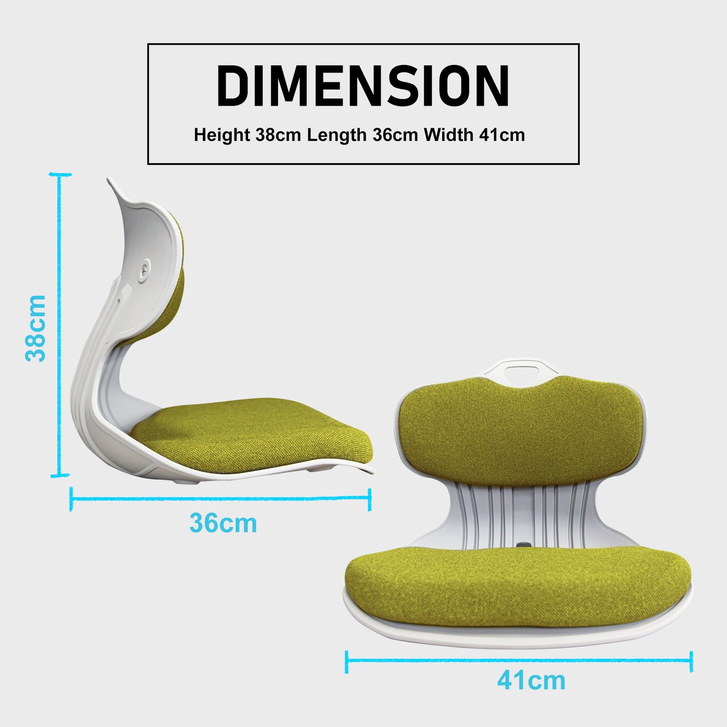 Samgong 4 Set Lime Slender Chair Posture Correction Seat Floor Lounge Stackable