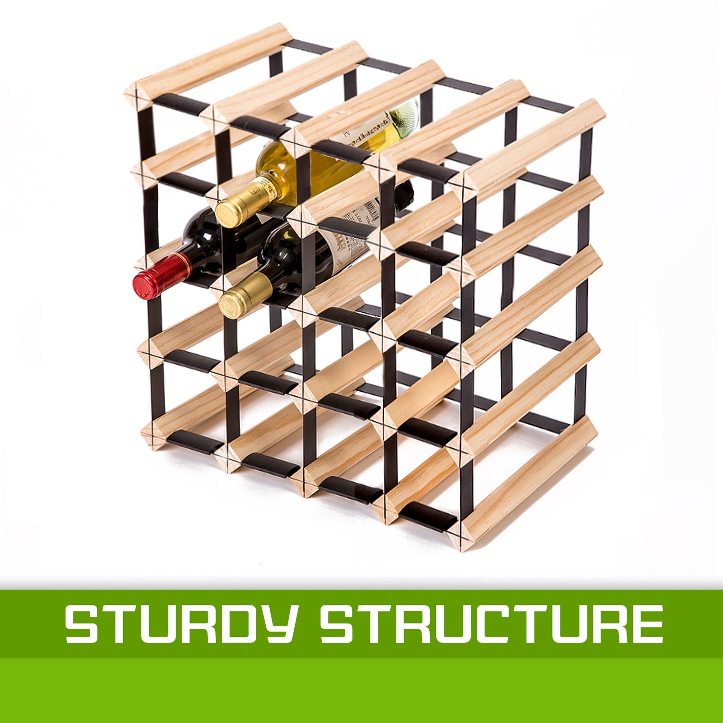 La Bella 20 Bottle Timber Wine Rack Storage Cellar Organiser