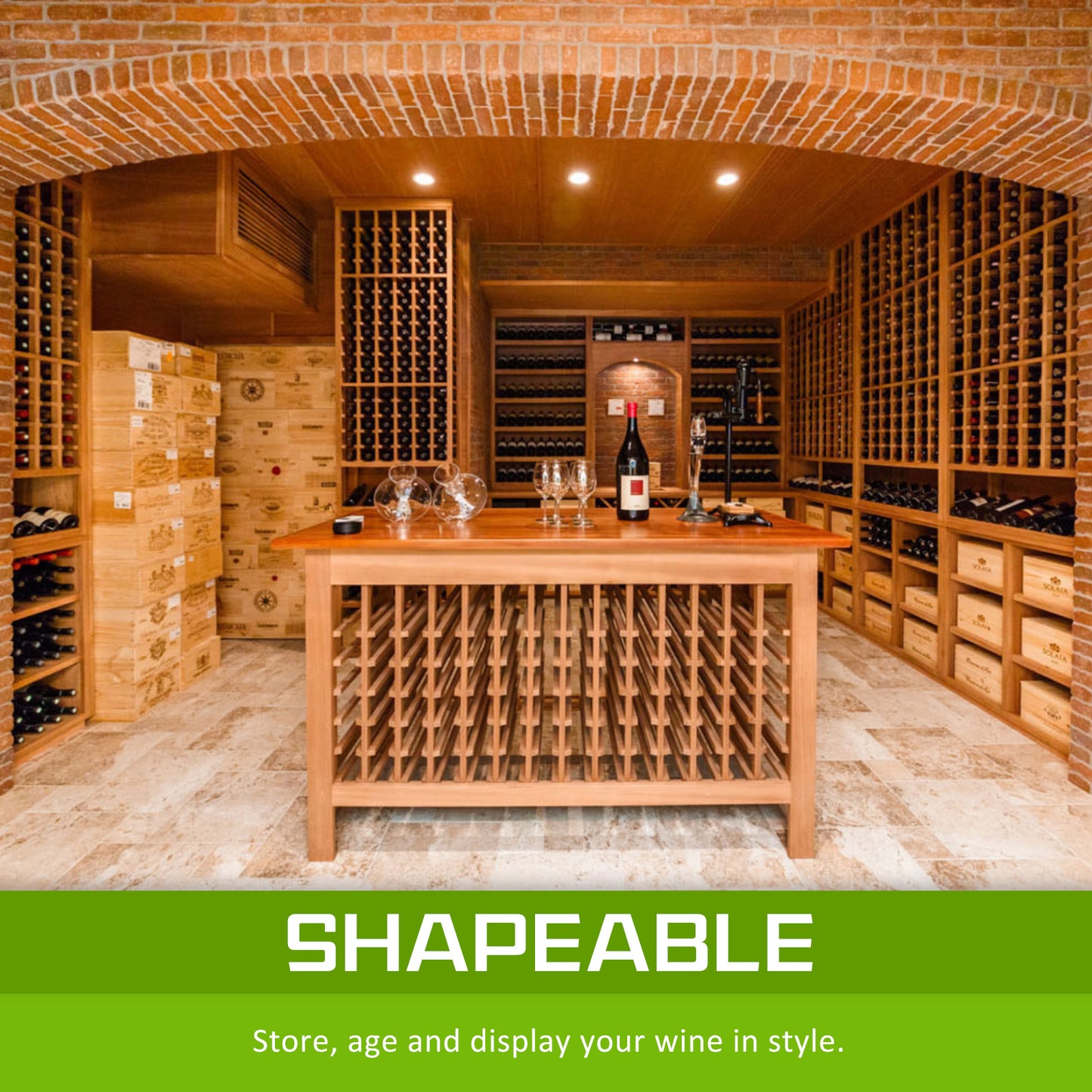 La Bella 120 Bottle Timber Wine Rack Storage Cellar Organiser