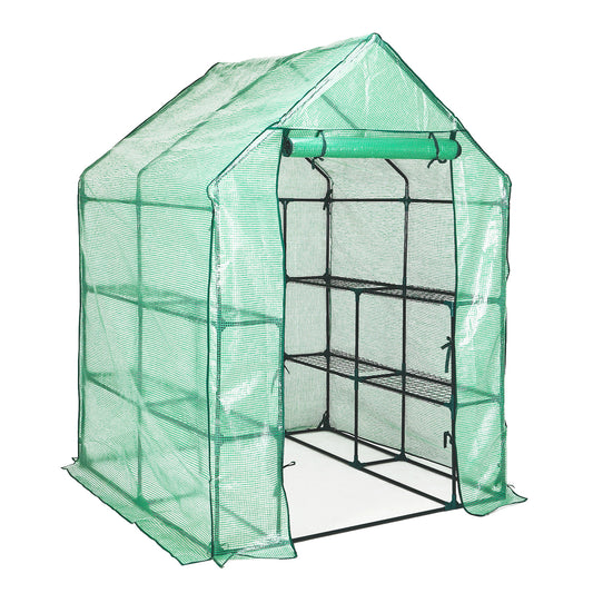 Home Ready Apex 1.43x1.43x1.95M Garden Greenhouse Walk-In Shed PE