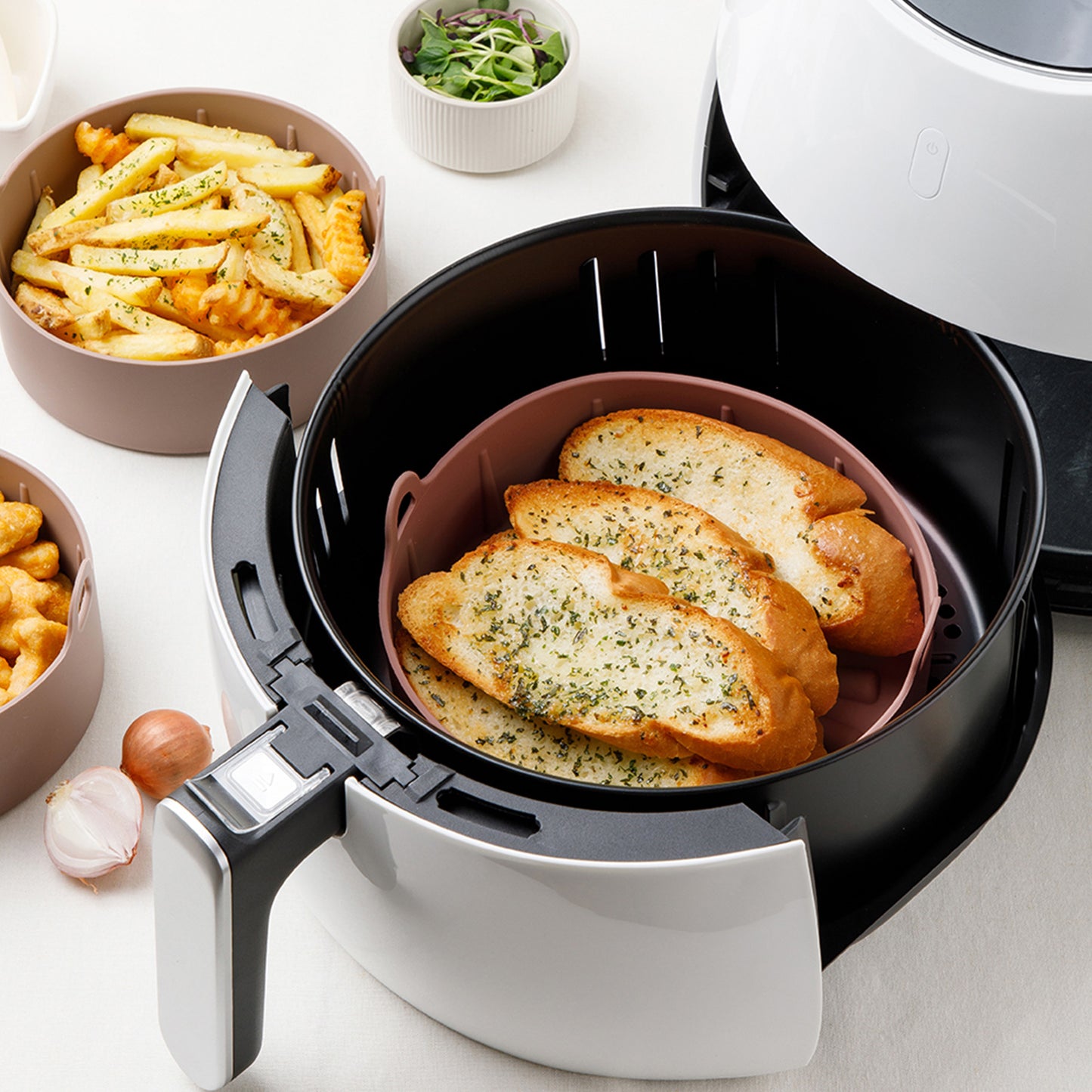 Balsang Large Brown Airfryer Reusable Silicone Pot Nonstick Nontoxic