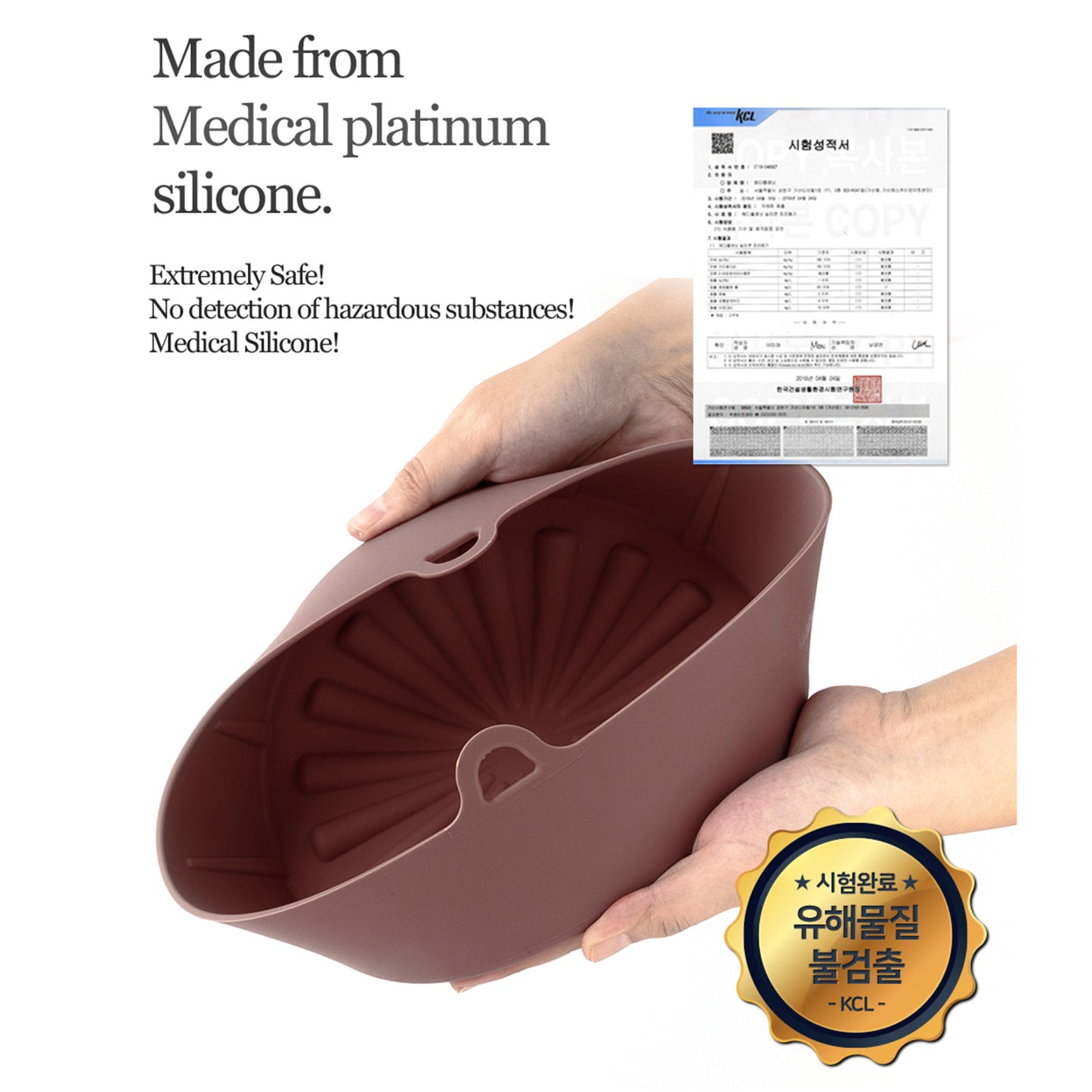 Balsang Large Chocolate Airfryer Reusable Silicone Pot Nonstick Nontoxic