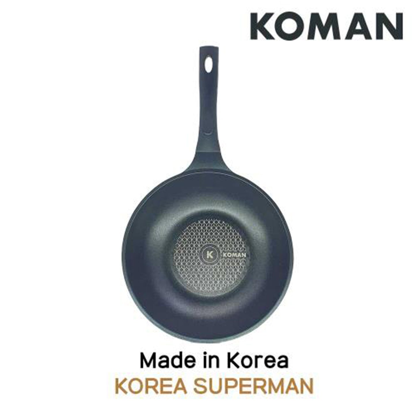 KOMAN 26cm Titanium Coating Wok Pan Non-Stick + Glass Lid