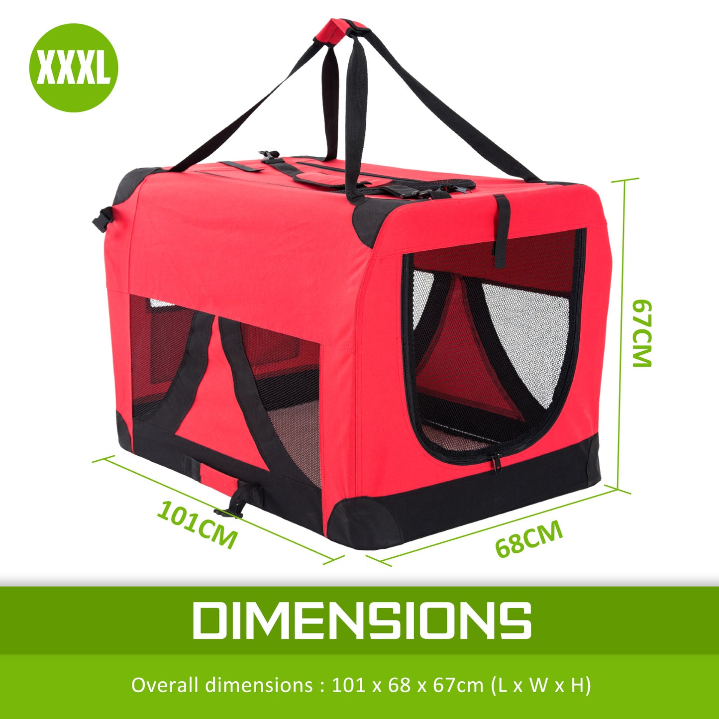 Paw Mate Red Portable Soft Dog Cage Crate Carrier XXXL