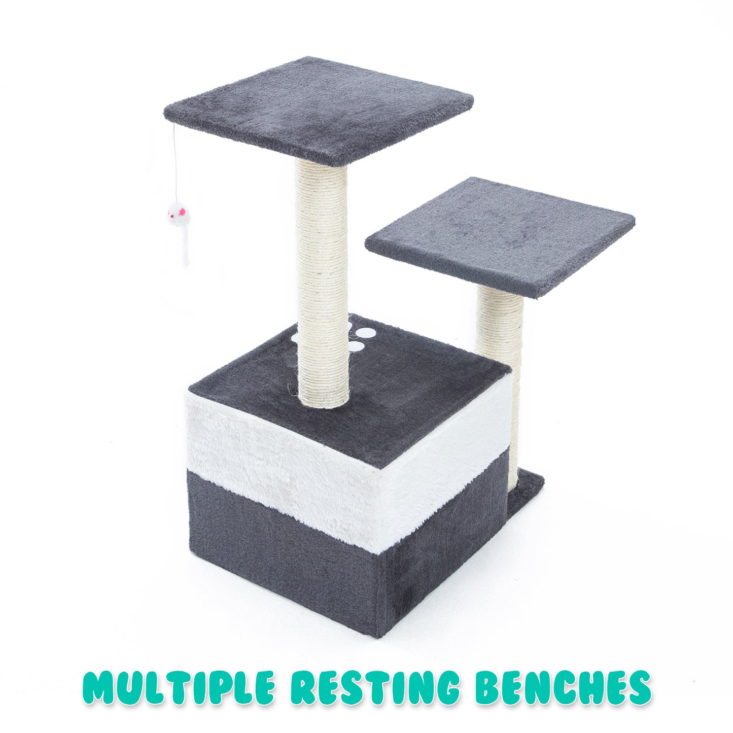 Paw Mate 69cm Grey Cat Tree Mono Multi Level Scratcher