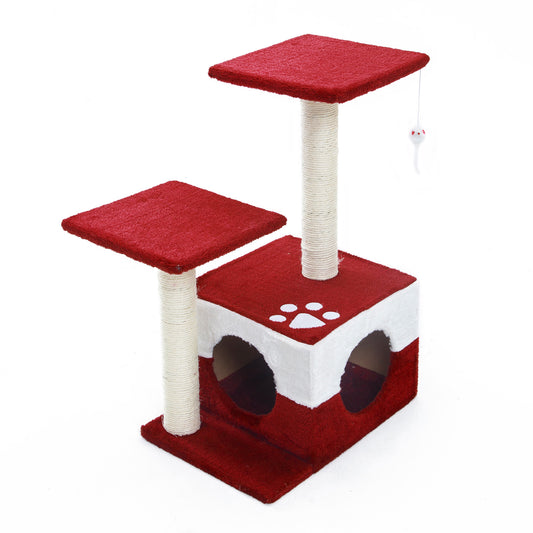 Paw Mate 69cm Red Cat Tree Mono Multi Level Scratcher