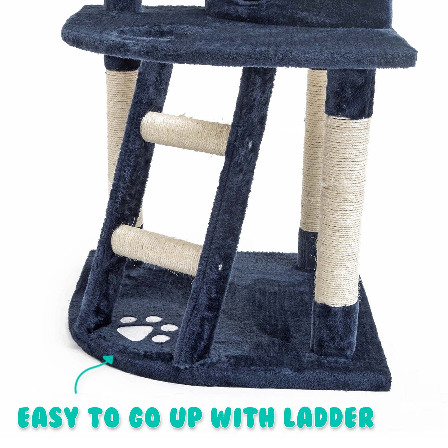 Paw Mate 120cm Blue Cat Tree Bear Multi Level Scratcher