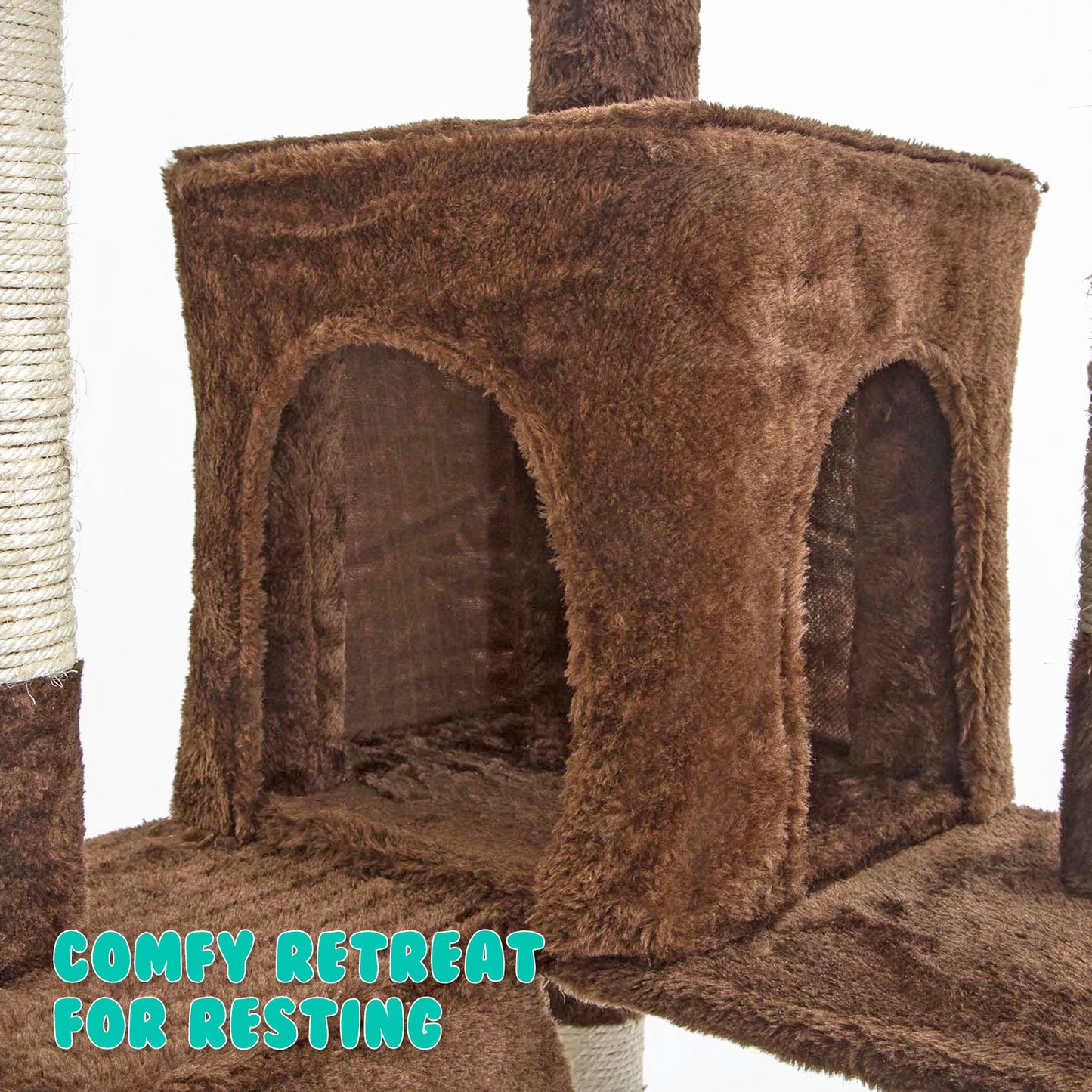 Paw Mate 180cm Brown Cat Tree Jumbo Multi Level Scratcher