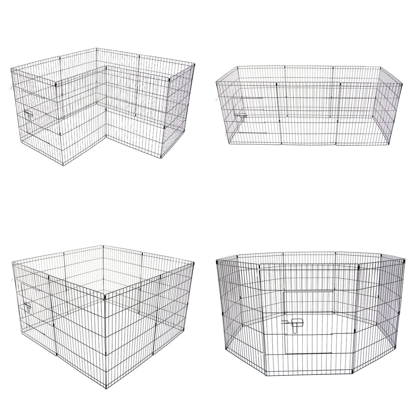 Paw Mate Pet Playpen 8 Panel 30in Foldable Dog Cage + Cover