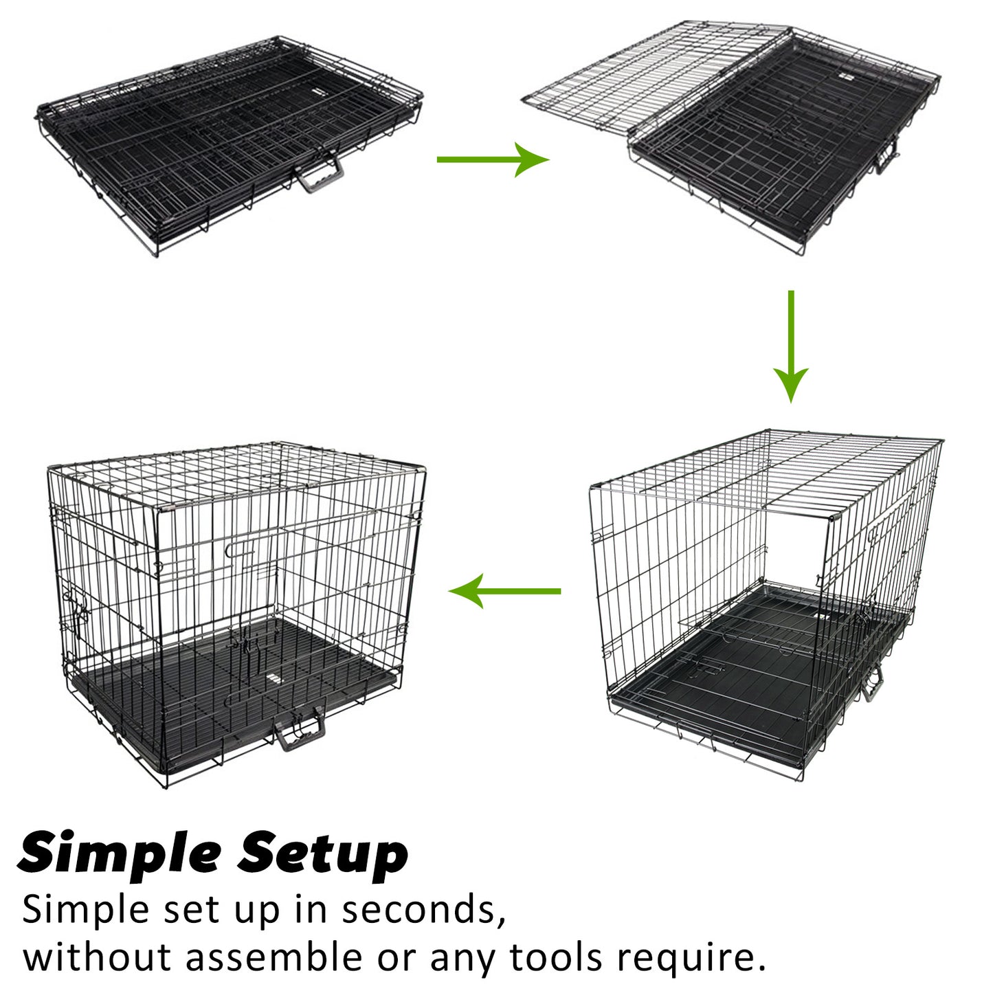 Paw Mate Wire Dog Cage Foldable Crate Kennel 24in with Tray