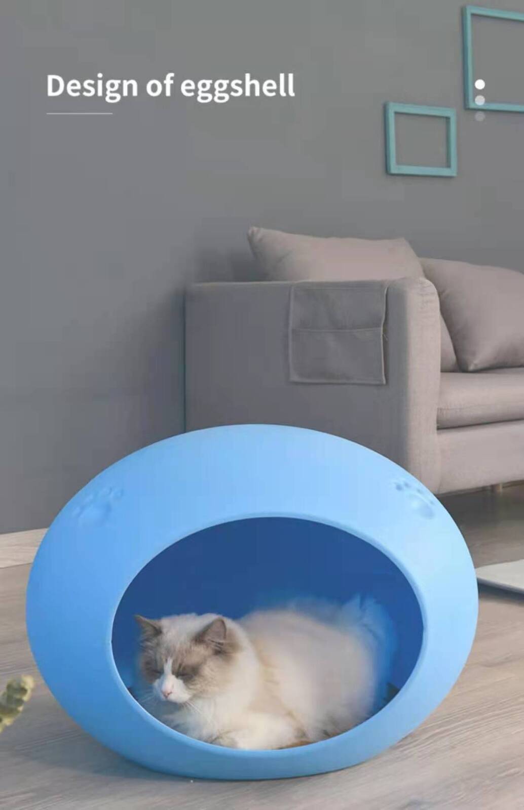 YES4PETS Medium Cave Cat Kitten Box Igloo Cat Bed House Dog Puppy House-Blue