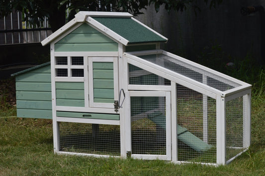 YES4PETS Green Small Chicken coop with nesting box for 2 Chickens / Rabbit Hutch